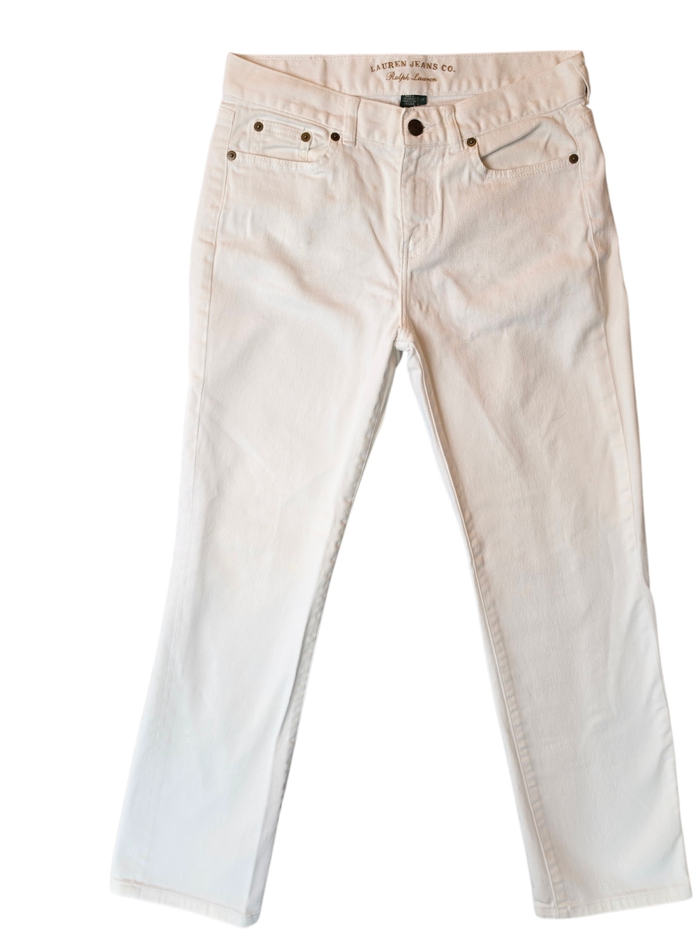 Ralph Lauren Jeans Womans 4P White Denim Classic Straight Leg Preppy Western